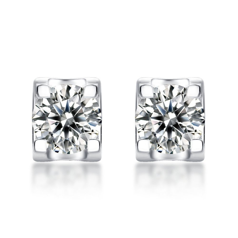 Certified 2ct. t.w. Moissanite Diamond 4 Prone Solitaire Stud Earrings NEW - Picture 4 of 9
